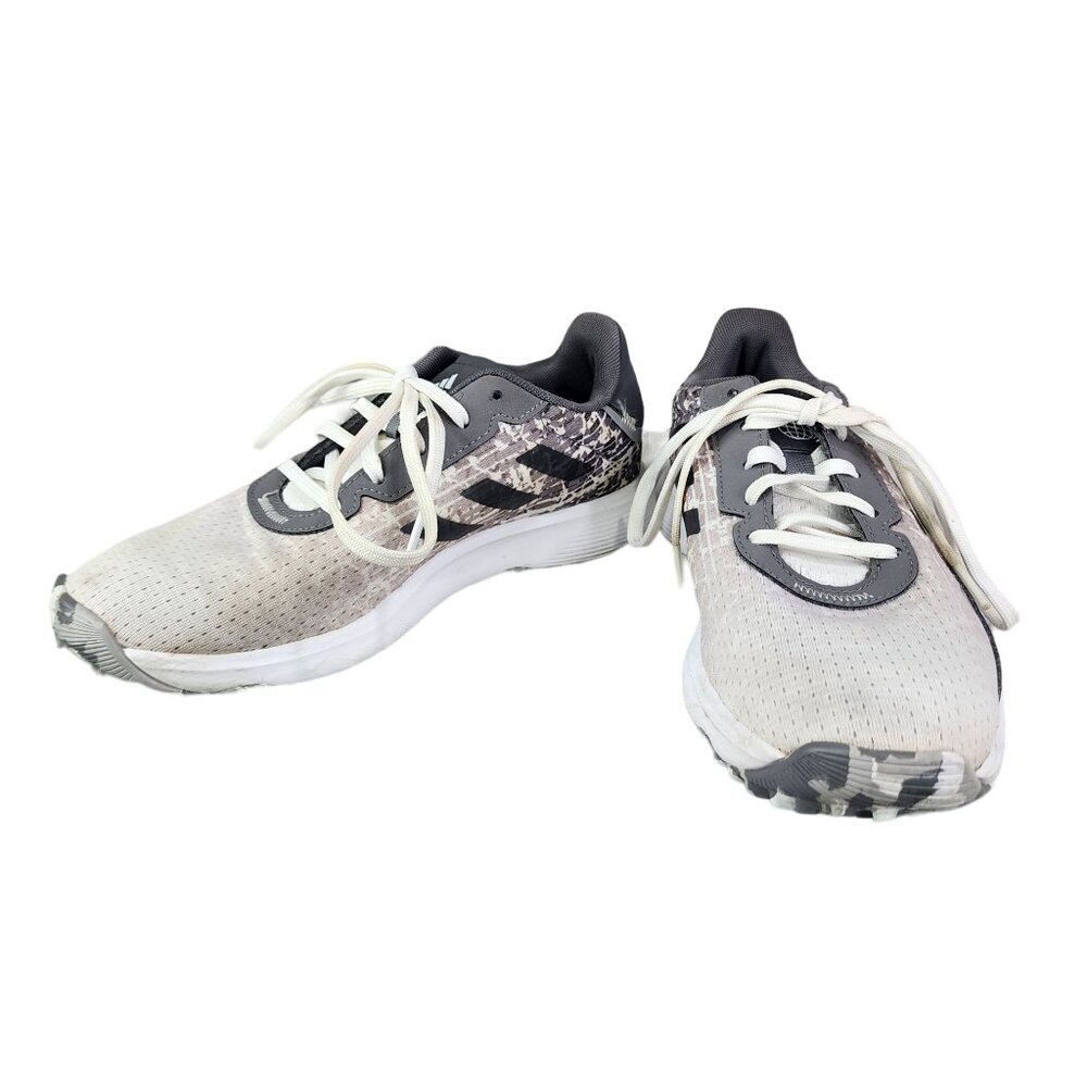 Womens Gray & White Adidas Sneakers Athletic Running Shoes Size 5